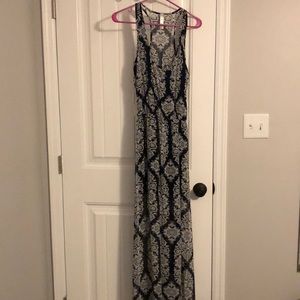 Black, white and gray maxi dress